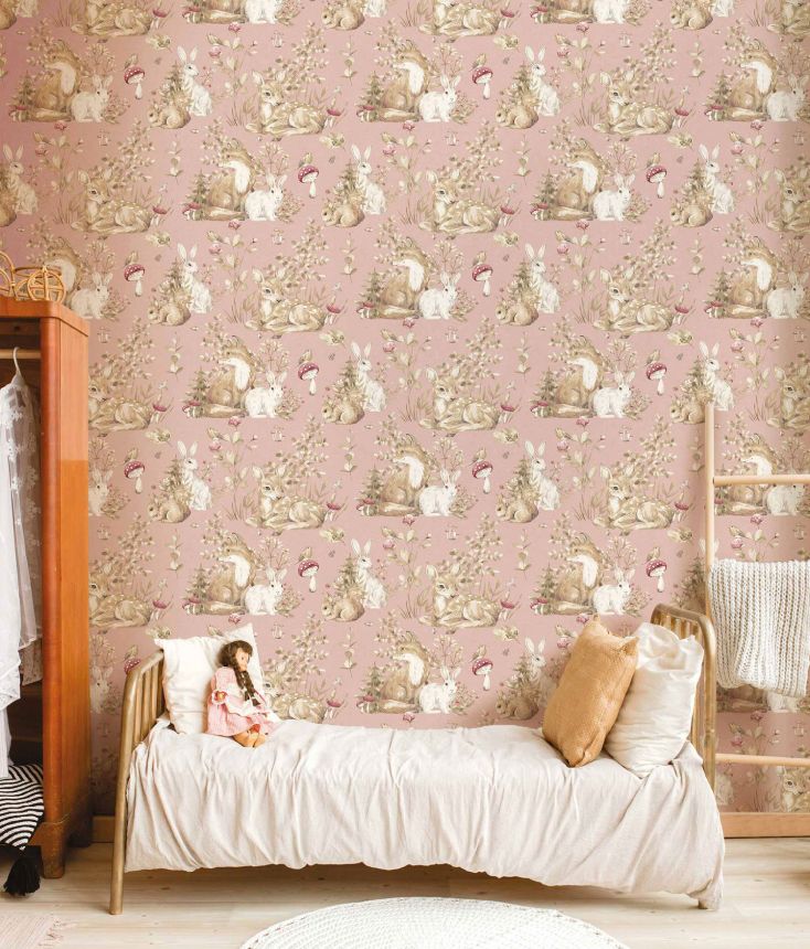Green children's wallpaper with animals, 17105, MiniMe, Cristiana Masi by Parato