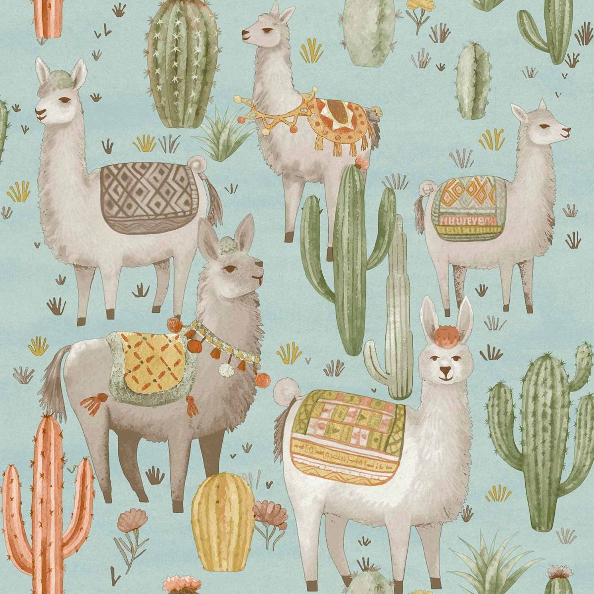 Green children's wallpaper with animals, 17115, MiniMe, Cristiana Masi by Parato