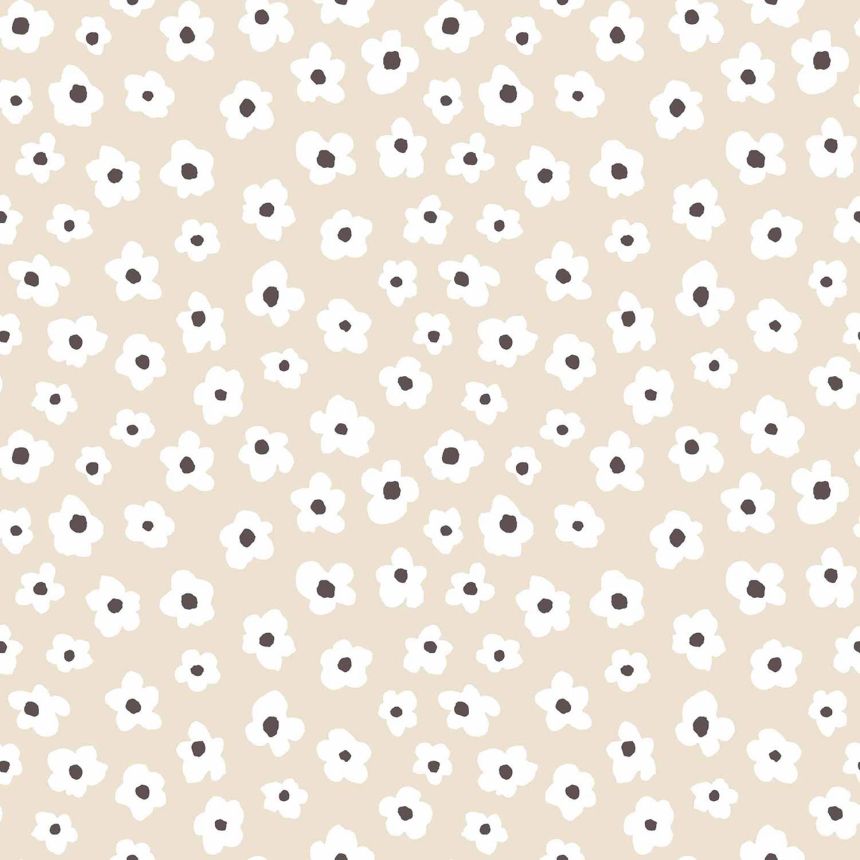 Beige floral non-woven wallpaper, 17138, MiniMe, Cristiana Masi by Parato
