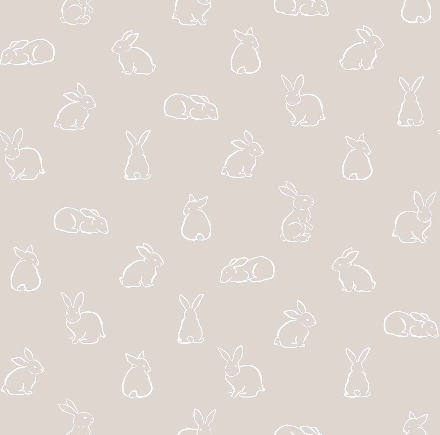 Gray children's wallpaper with bunnies, 17146, MiniMe, Cristiana Masi by Parato