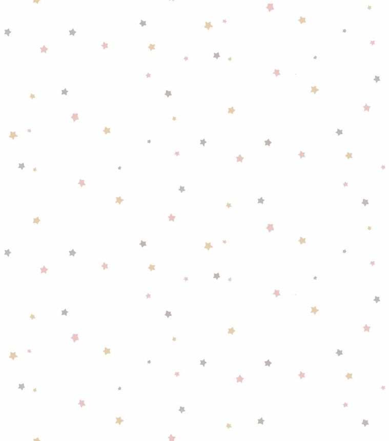 White non-woven wallpaper with stars, 17164, MiniMe, Cristiana Masi by Parato