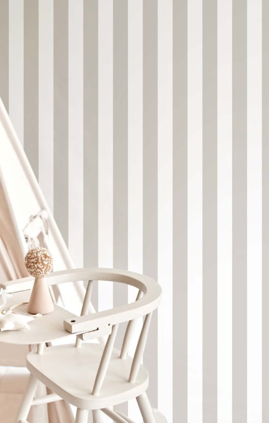 Pink-white striped non-woven wallpaper, 17174, MiniMe, Cristiana Masi by Parato