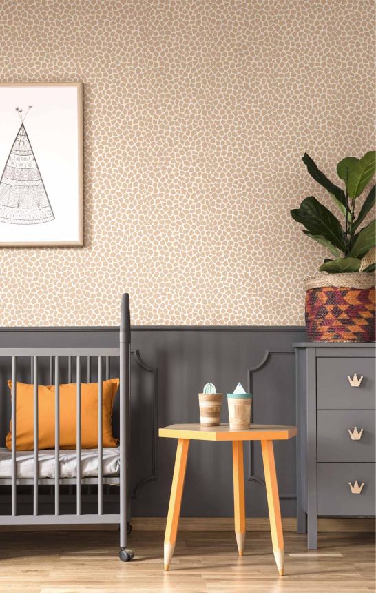 Brown-white non-woven wallpaper, 17182, MiniMe, Cristiana Masi by Parato