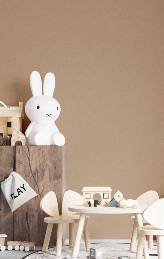 Brown non-woven monochrome wallpaper, 17198, MiniMe, Cristiana Masi by Parato