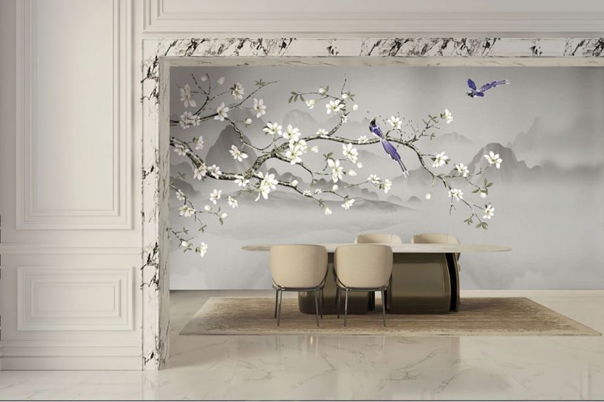Luxury wall mural, Flowering Sakura branch, Z34982, Elie Saab