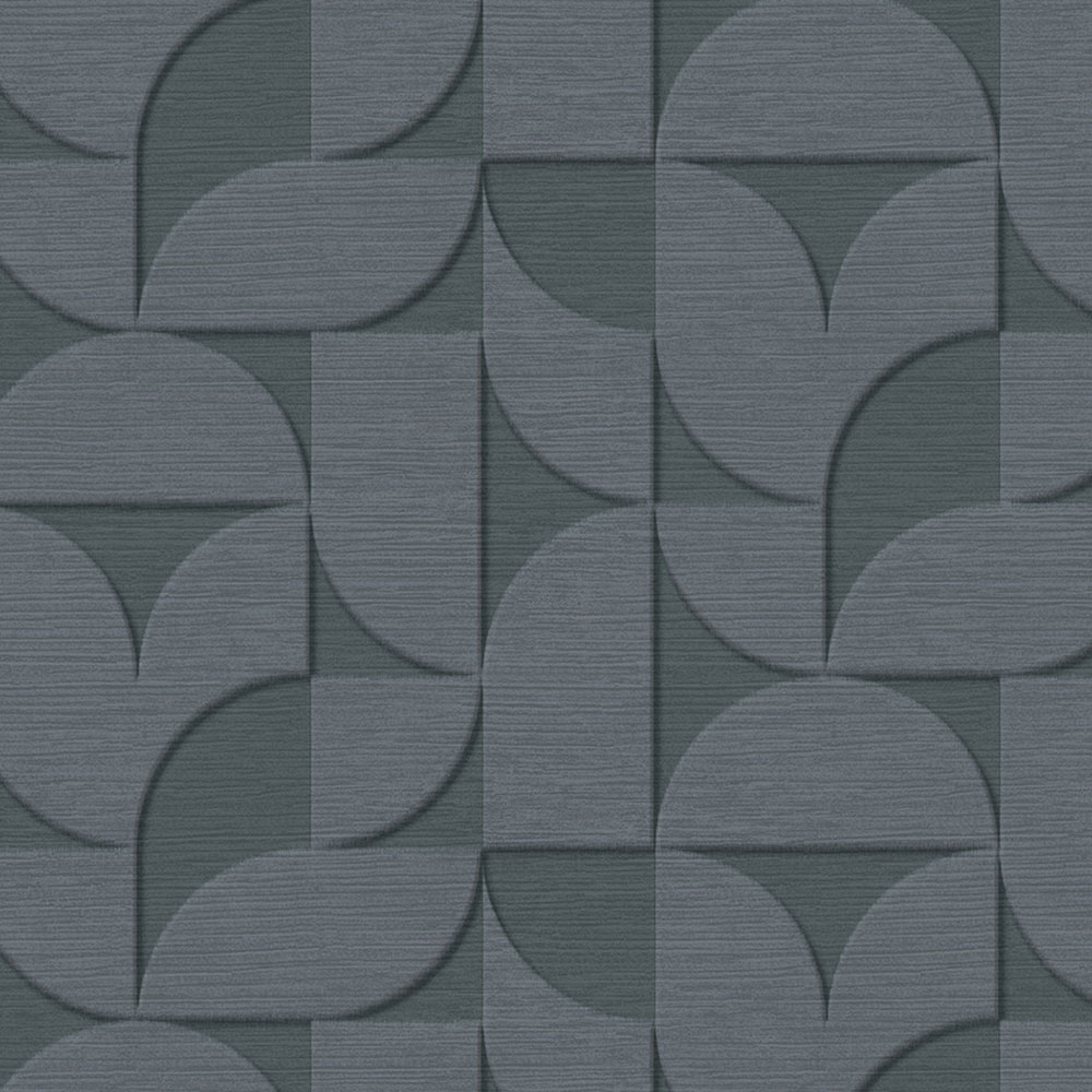 Blue geometric retro wallpaper, 333614, Revive, Eijffinger