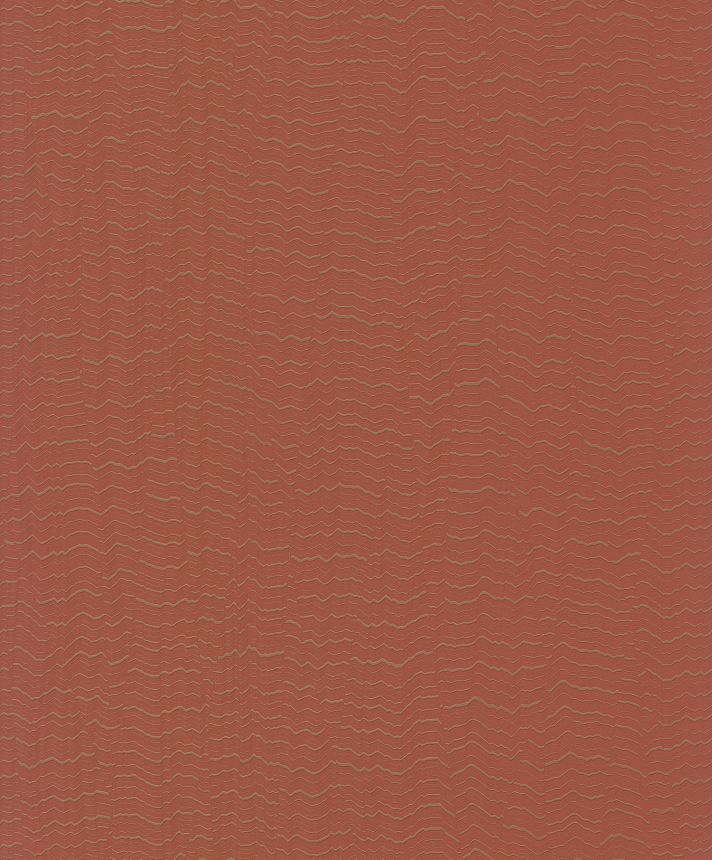 Brick red non-woven wallpaper, waves, BZ3409, Belize, Grandeco