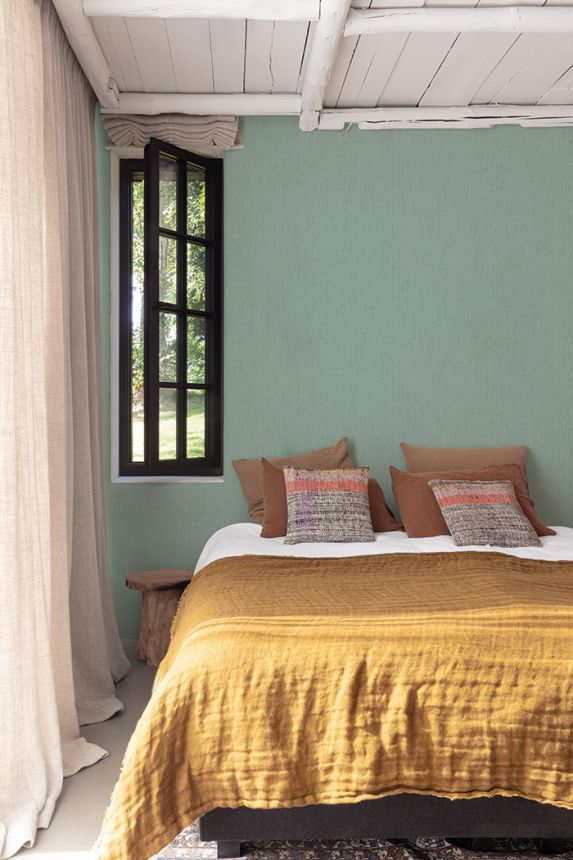 Non-woven wallpaper, turquoise, wood texture, PH1106, Perfect Harmony, Grandeco