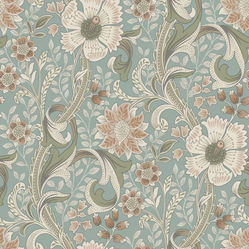 Non-woven wallpaper, turquoise, flowers, PH3106, Perfect Harmony, Grandeco
