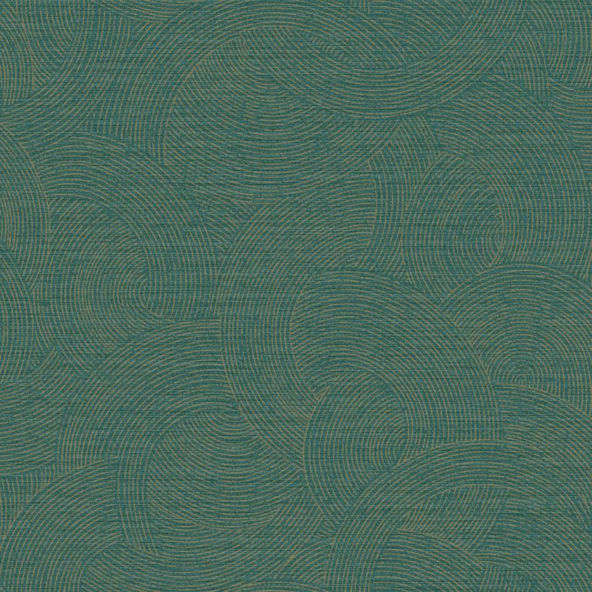Geometric non-woven wallpaper, green-gold, PH3309, Perfect Harmony, Grandeco