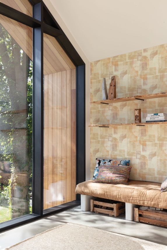 Geometric non-woven wallpaper, brown, PH3508, Perfect Harmony, Grandeco