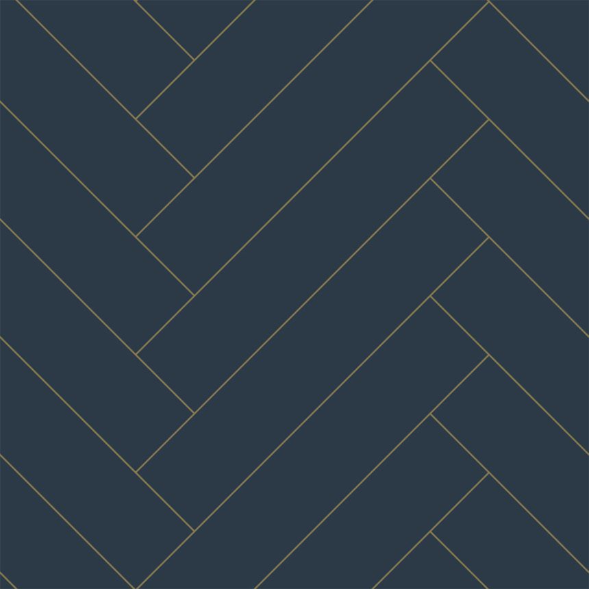 Geometric non-woven wallpaper, blue-gold, 139309, Bloom, Esta Home