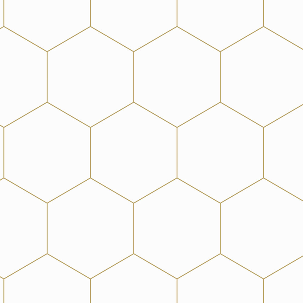 Geometric non-woven wallpaper, white-gold, 139312, Bloom, Esta Home
