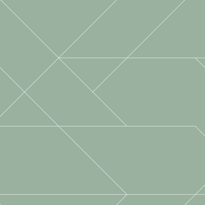 Geometric non-woven wallpaper, green, 139453, Bloom, Esta Home