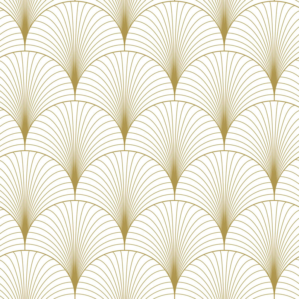 Non-woven wallpaper, Art deco, white-gold, 139456, Bloom, Esta Home