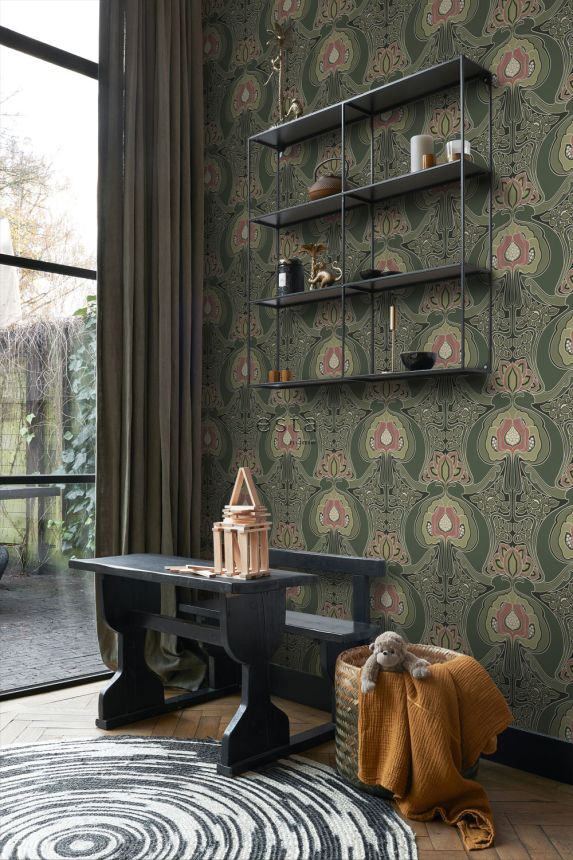 Floral non-woven wallpaper, green, 139571, Bloom, Esta Home