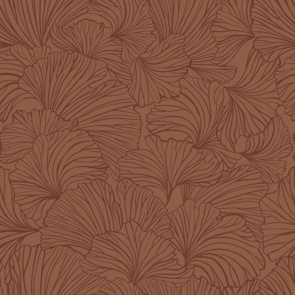 Non-woven wallpaper, leaves, brown, 139617, Bloom, Esta Home