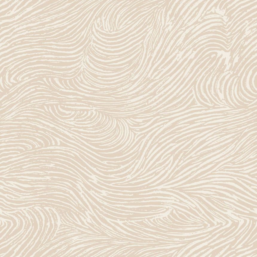 Non-woven wallpaper, waves, beige, 139660, Bloom, Esta Home