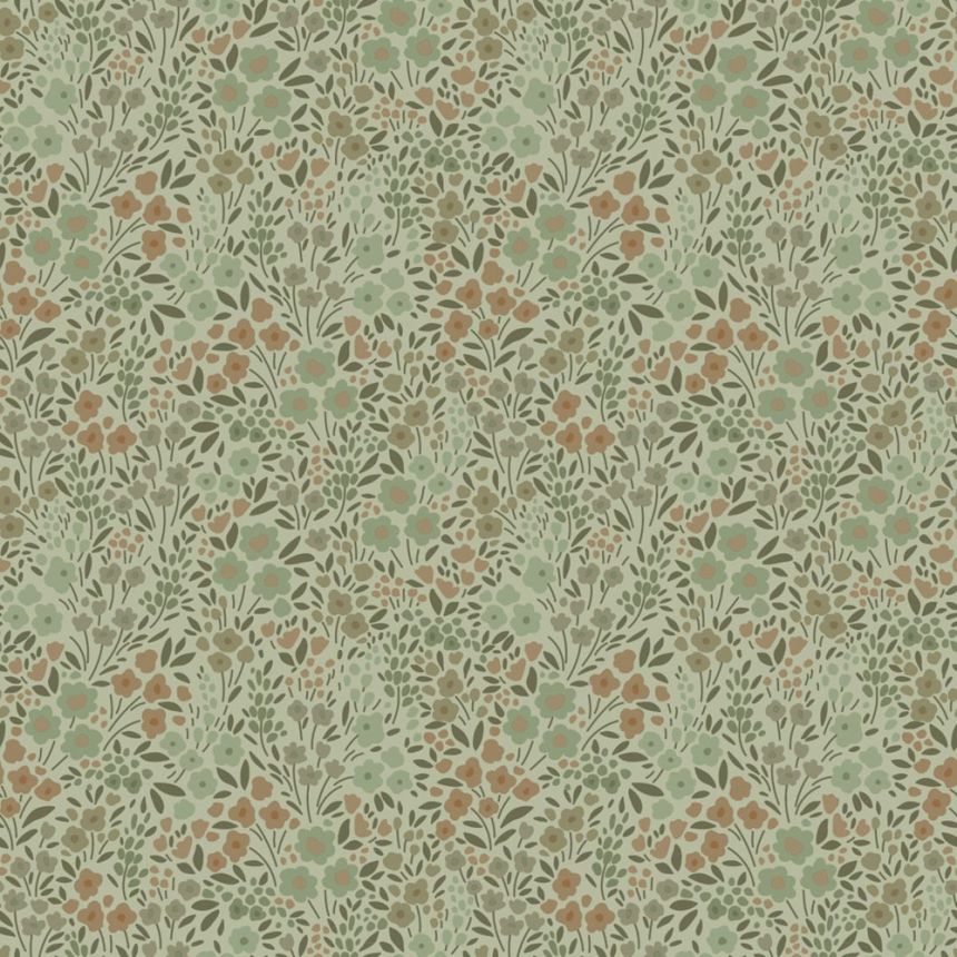 Floral non-woven wallpaper, green, 139699, Bloom, Esta Home