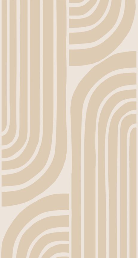 Geometric non-woven wall mural, beige, 159253, Bloom, Esta Home