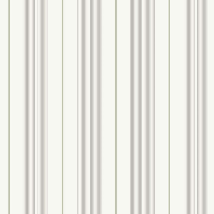 Non-woven wallpaper, gray-green, stripes,  9815-5, Essential Stripes, ICH Wallcoverings