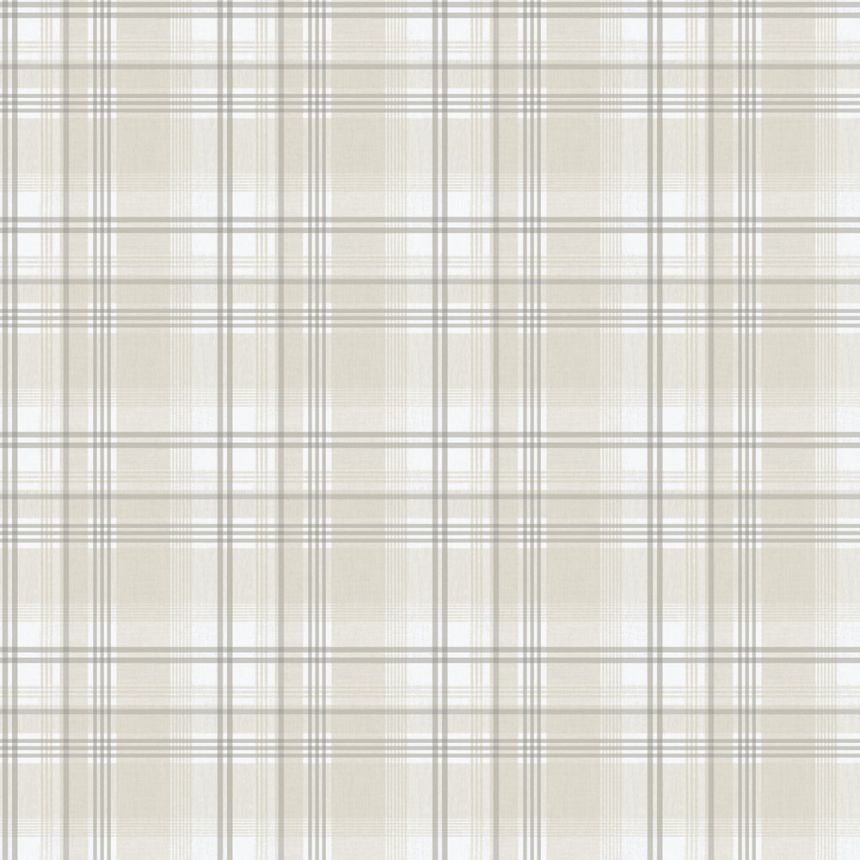 Non-woven wallpaper, beige, checkered,  9819-2, Essential Stripes, ICH Wallcoverings