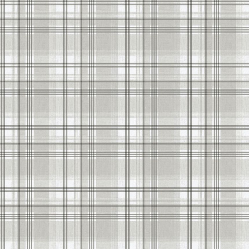 Non-woven wallpaper, gray, checkered,  9819-4, Essential Stripes, ICH Wallcoverings