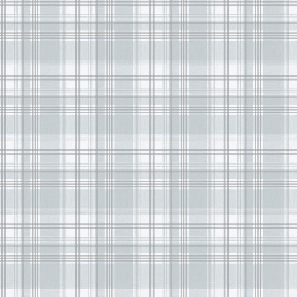Non-woven wallpaper, blue-gray, checkered,  9819-6, Essential Stripes, ICH Wallcoverings