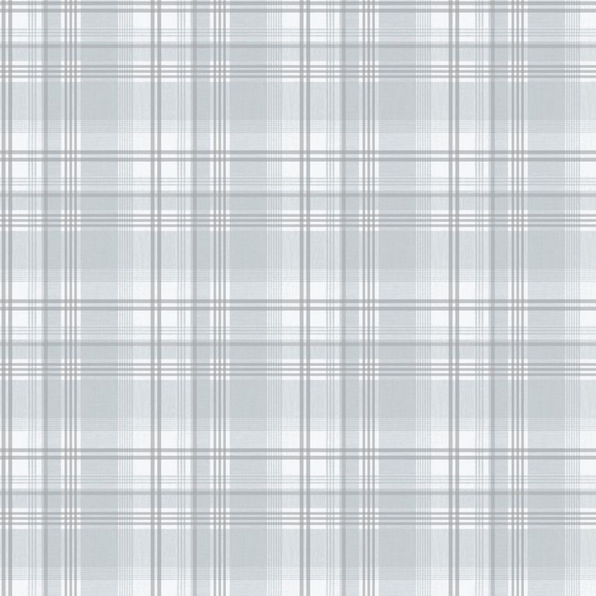 Non-woven wallpaper, blue-gray, checkered,  9819-6, Essential Stripes, ICH Wallcoverings