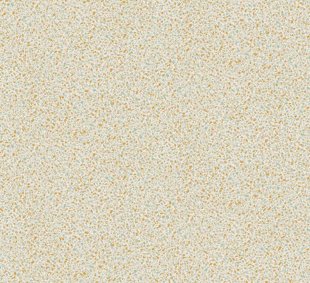 Non-woven wallpaper, green-brown, stone, terrazzo, ROC003, Rock, Masureel