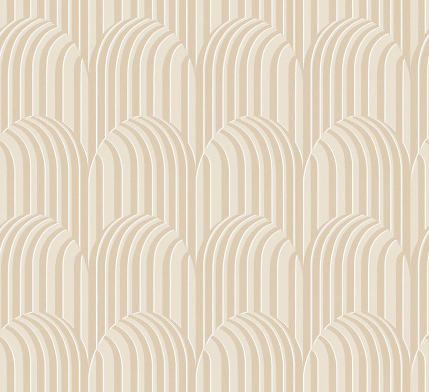 3D Geometric non-woven wallpaper, beige, ROC301, Rock, Masureel