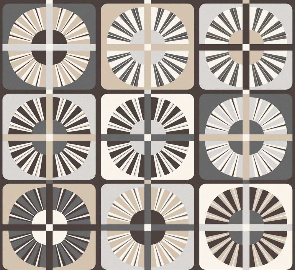 Non-woven wallpaper, gray-beige,  retro, ROC401, Rock, Masureel