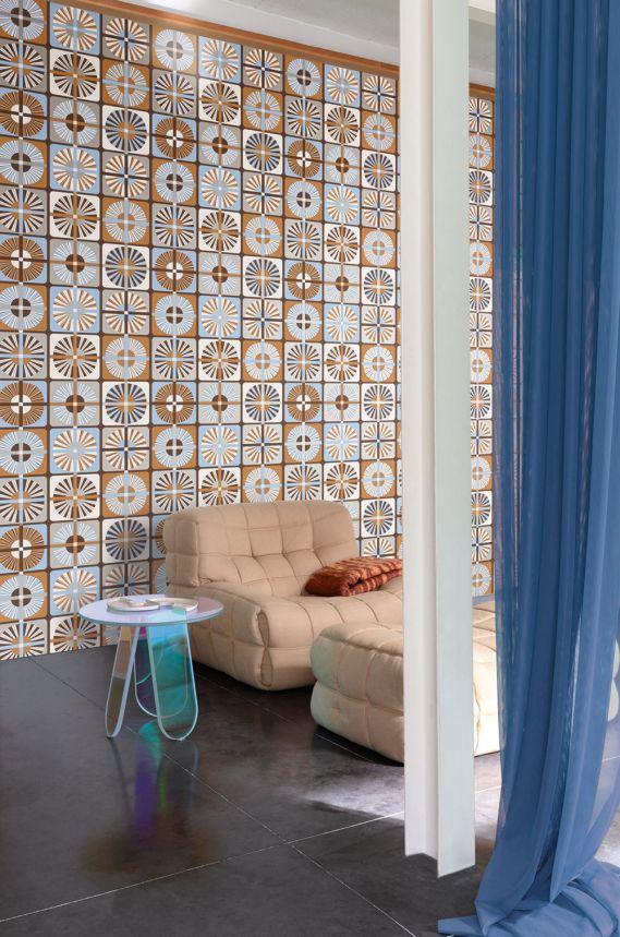 Non-woven wallpaper, gray-beige,  retro, ROC401, Rock, Masureel