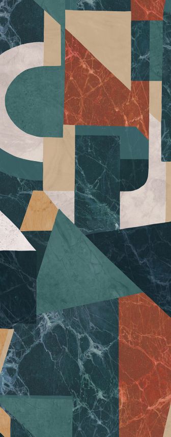 Graphic non-woven wall mural, green-brown, DGROC1023-300, Rock, Masureel