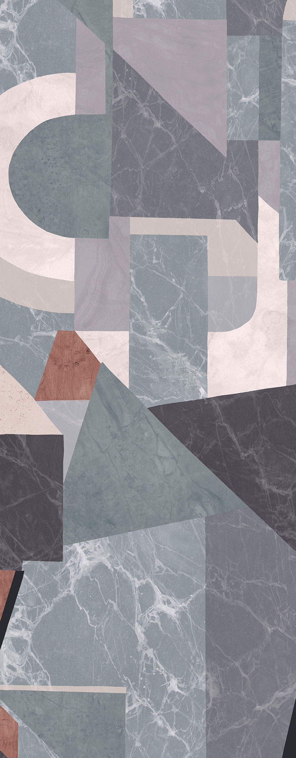 Graphic non-woven wall mural, gray-brown, DGROC1033-260, Rock, Masureel