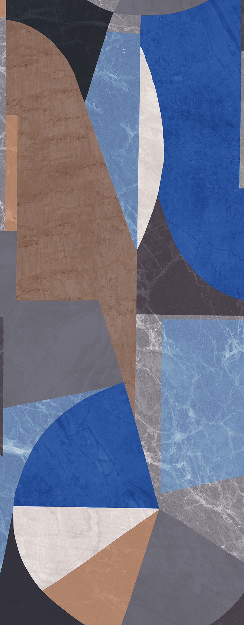 Graphic non-woven wall mural, blue, DGROC1041-300, Rock, Masureel