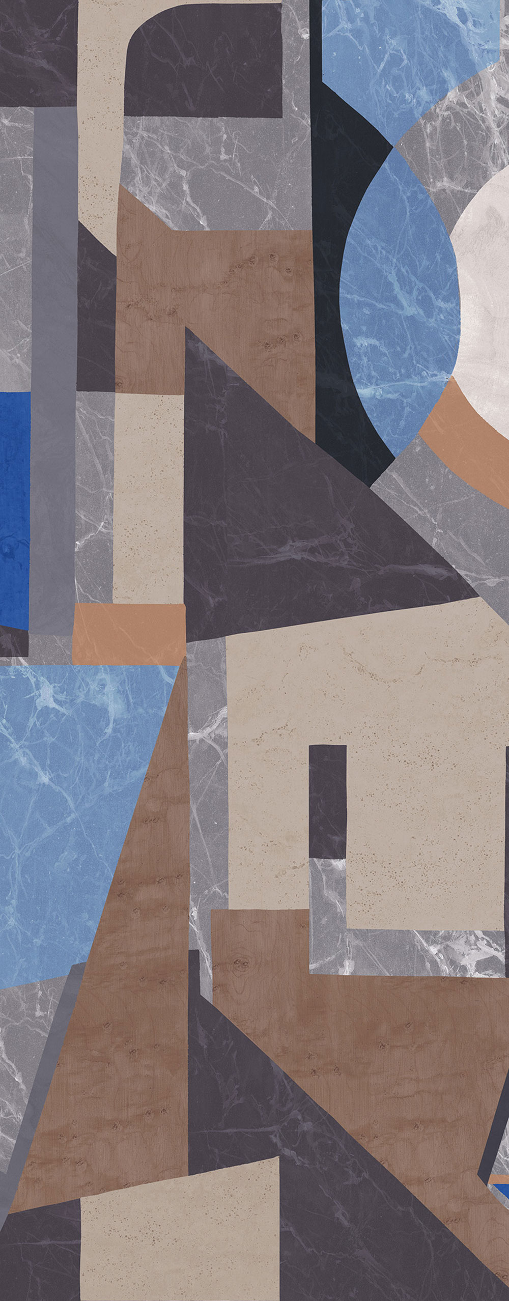 Graphic non-woven wall mural, blue, DGROC1042-260, Rock, Masureel