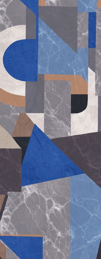 Graphic non-woven wall mural, blue, DGROC1043-300, Rock, Masureel