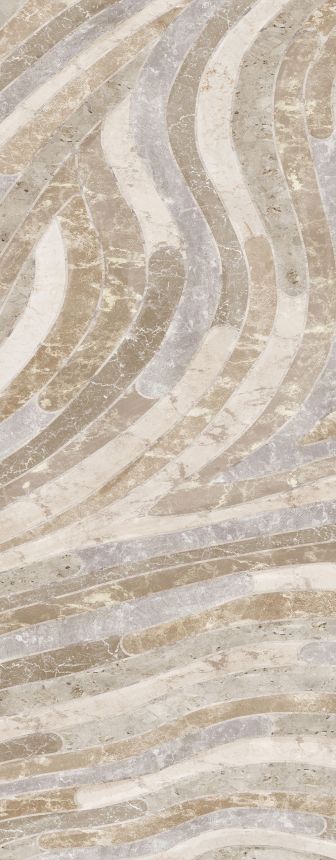 Geometric non-woven wall mural, beige, DGROC2012-260, Rock, Masureel