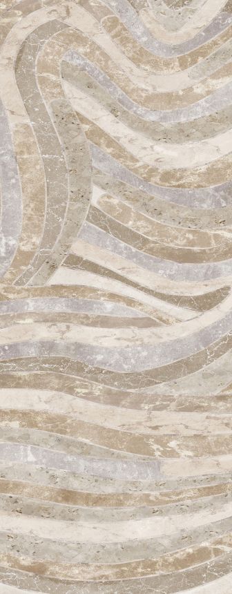 Geometric non-woven wall mural, beige, DGROC2013-300, Rock, Masureel