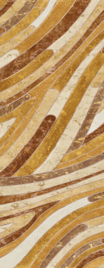 Geometric non-woven wall mural, yellow-brown, DGROC2031-300, Rock, Masureel