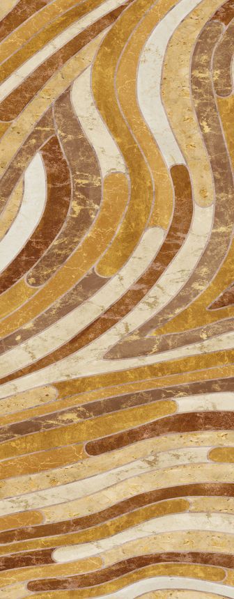 Geometric non-woven wall mural, yellow-brown, DGROC2032-300, Rock, Masureel