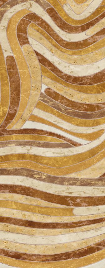 Geometric non-woven wall mural, yellow-brown, DGROC2033-300, Rock, Masureel