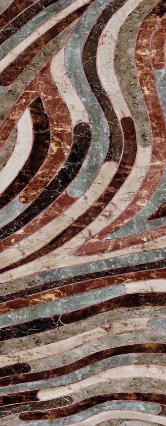 Geometric non-woven wall mural, gray-brown, DGROC2042-300, Rock, Masureel