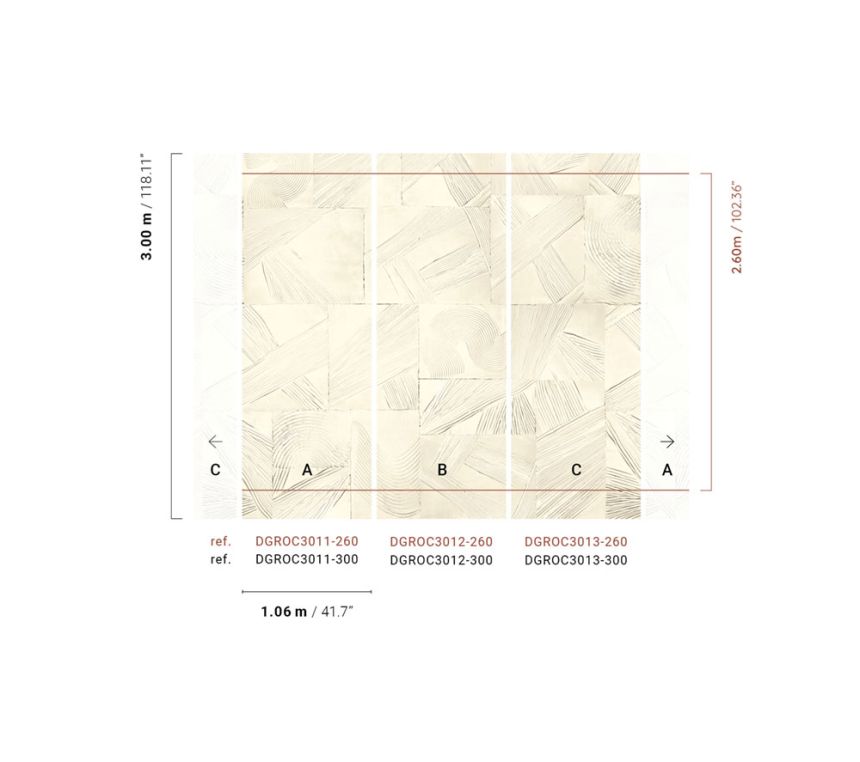 Geometric non-woven wall mural, DGROC3011-260, Rock, Masureel