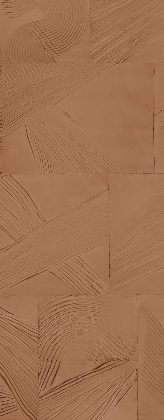 Geometric non-woven wall mural, brown, DGROC3021-260, Rock, Masureel