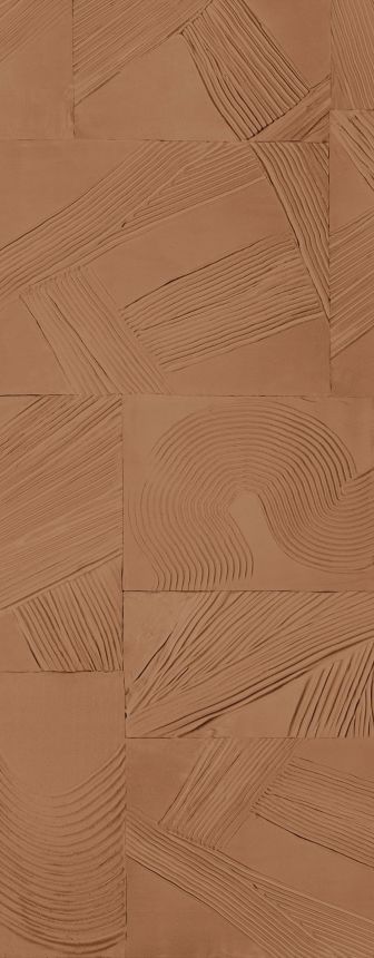 Geometric non-woven wall mural, brown, DGROC3022-300, Rock, Masureel