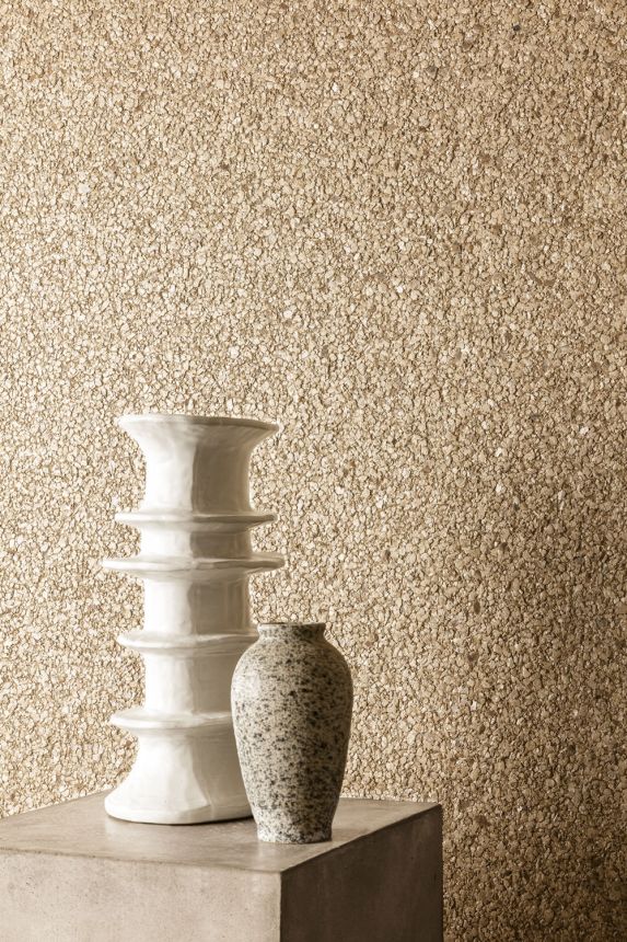 Non-woven wallpaper, gray-beige, kamínky, INT501, Rock, Masureel