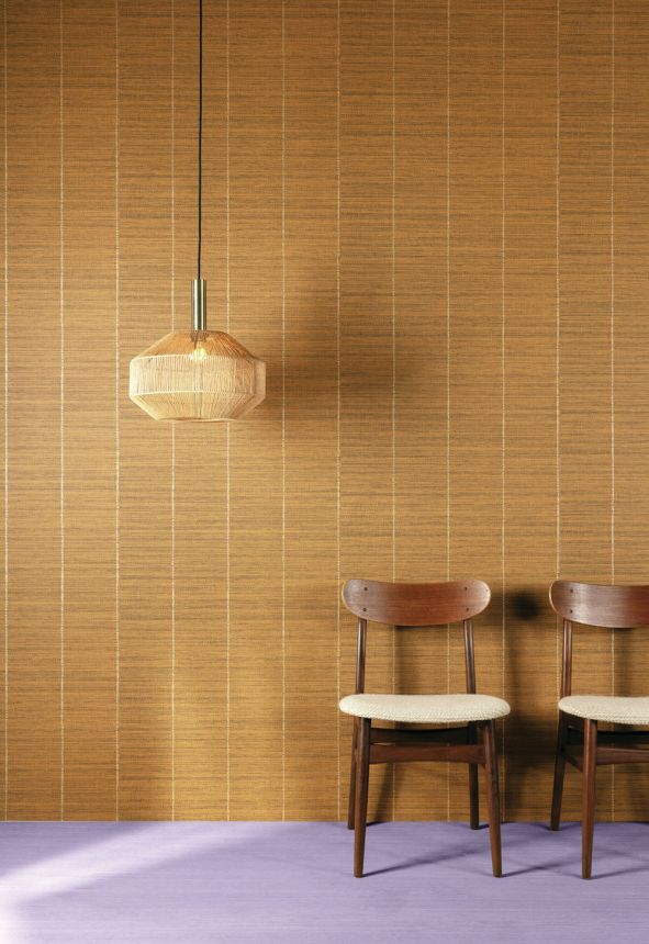 Non-woven wallpaper, orange, fabric imitation, stripes, JOY202, Joy, Masureel