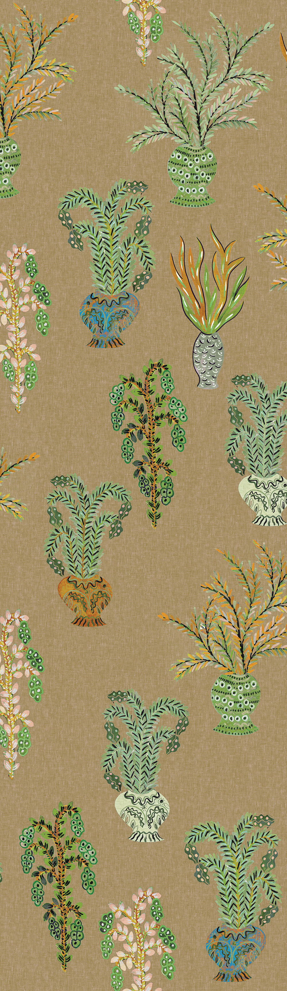 Non-woven wall mural, khaki, flowers, DGJOY1021-260, Joy, Masureel